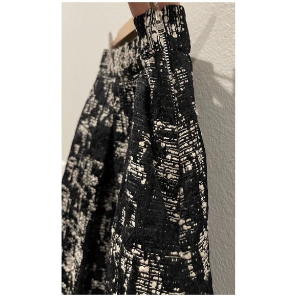 ZARA Black White A-Line Midi Skirt - Picture 5 of 5